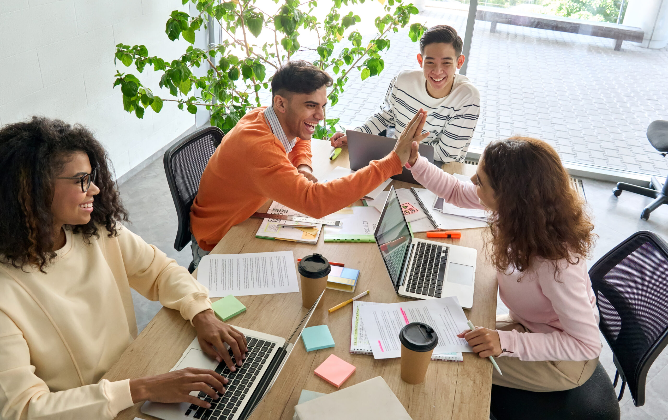happy marketing interns